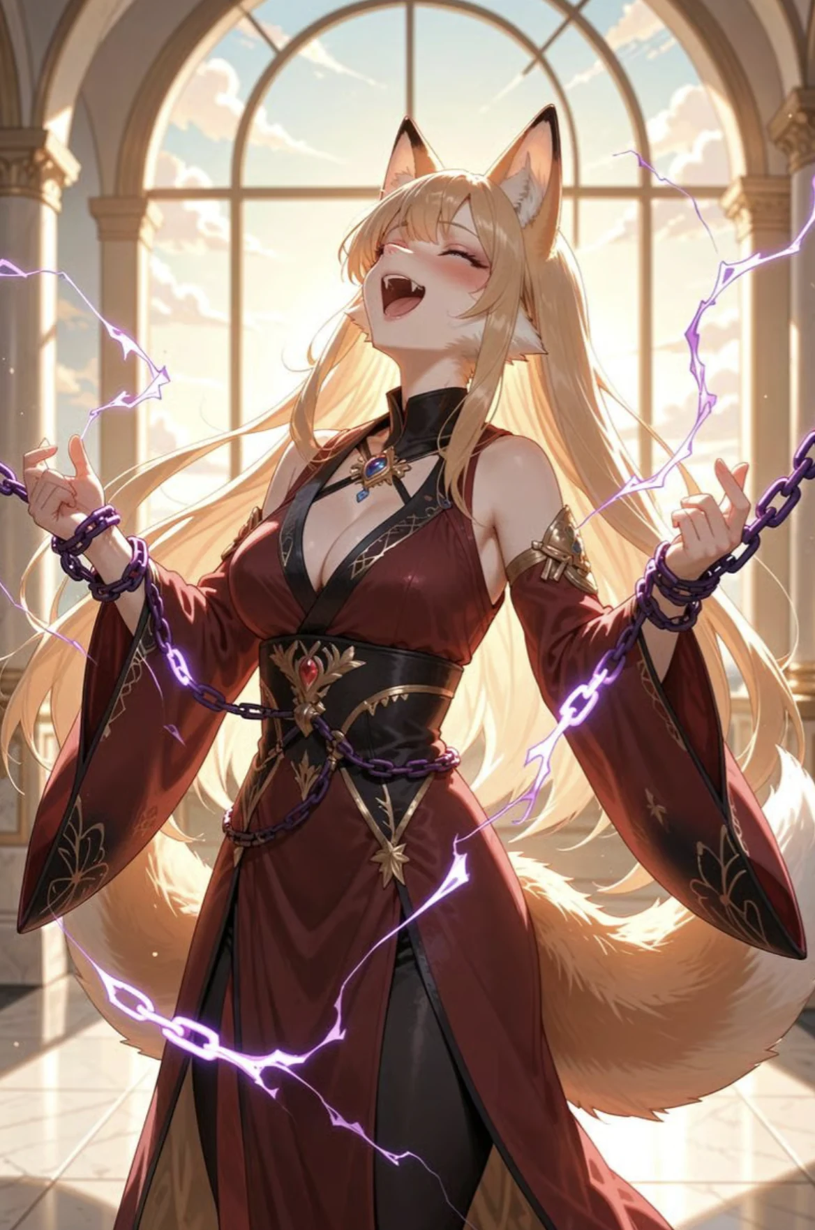 狐耳と魔法を持つ成人アニメAIキャラクター、狐森アカリ